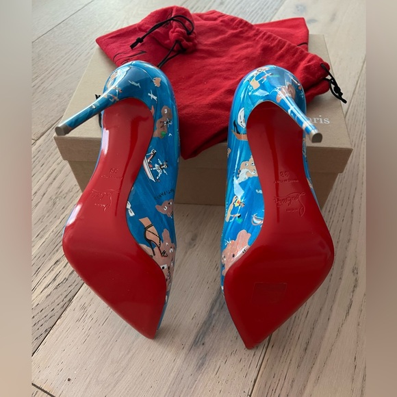 💙 Christian Louboutin Hot Chick 100 Odissey Patent Pumps Heels Greek Myk… - Picture 9 of 11